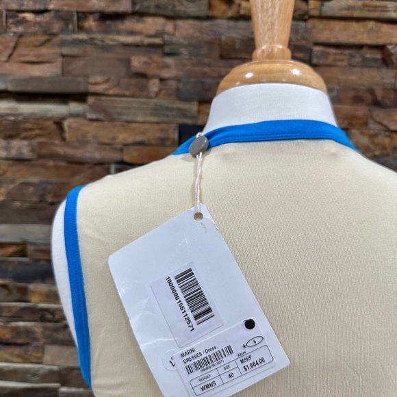 Marni Color-block Blue Beige Tunic Dress Size 40 Made in Italy - Picture 10 of 16